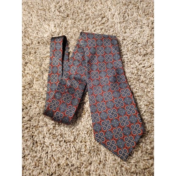 Austin Reed Other - AUSTIN REED ENGLAND WOVEN PURE SILK MEN’S NECK TIE GEOMETRIC SQUARES JACQUARD